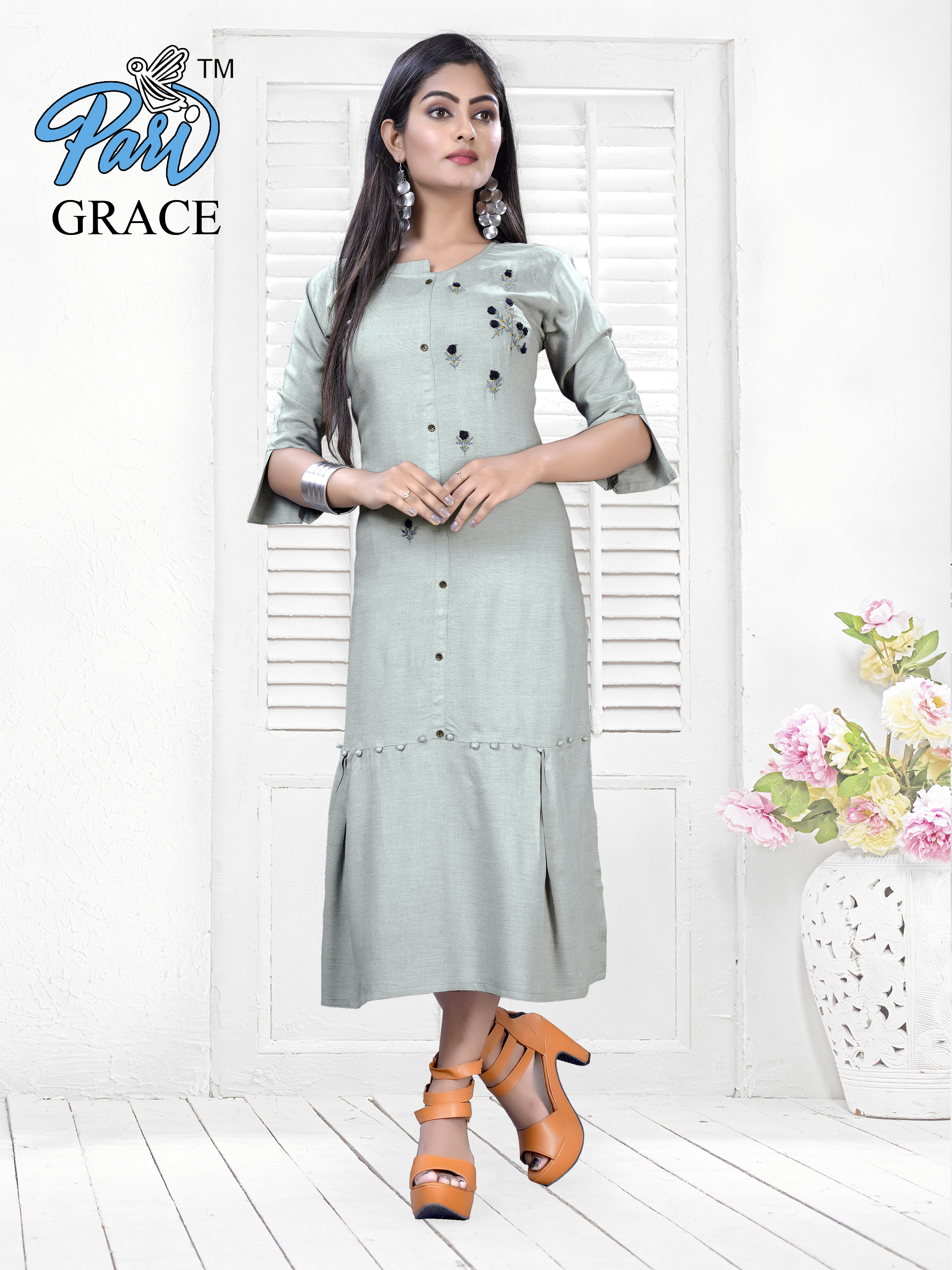 hand embroidery kurti