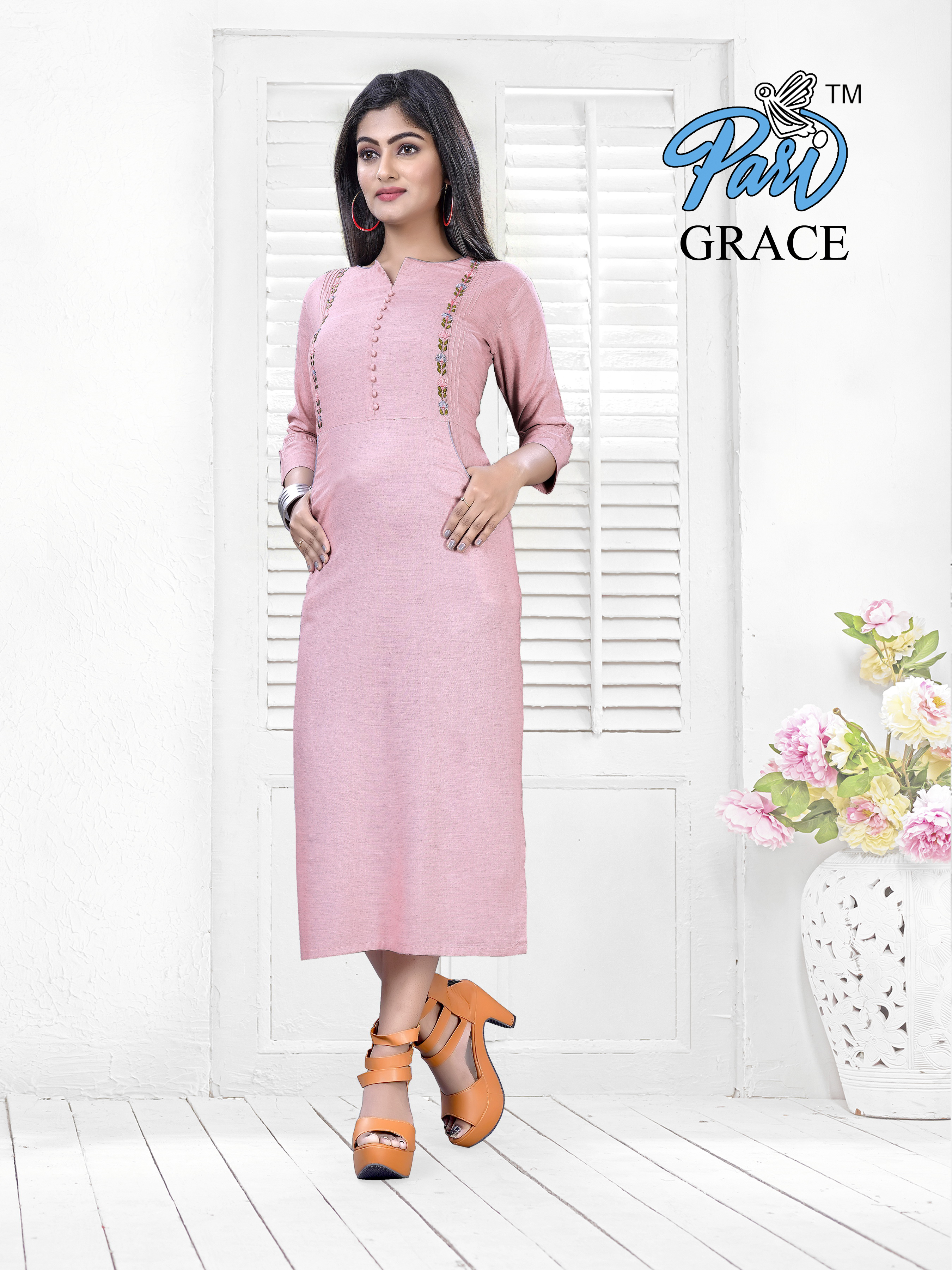 hand embroidery kurti
