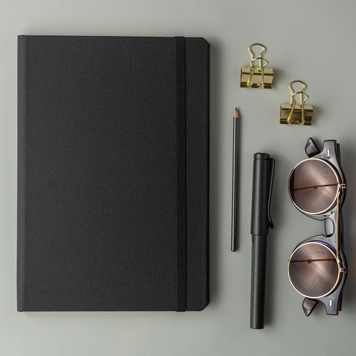 Comma Weave - A5 Size - Hard Bound Notebook (Black)