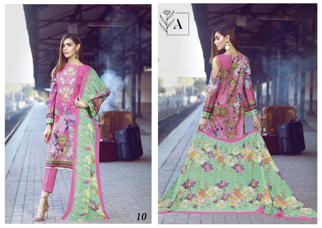 Alizeh Lawn Karachi Printed Dress Material Catalog