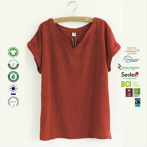 GRS Recycle Cotton Ladies Sleeve Tops