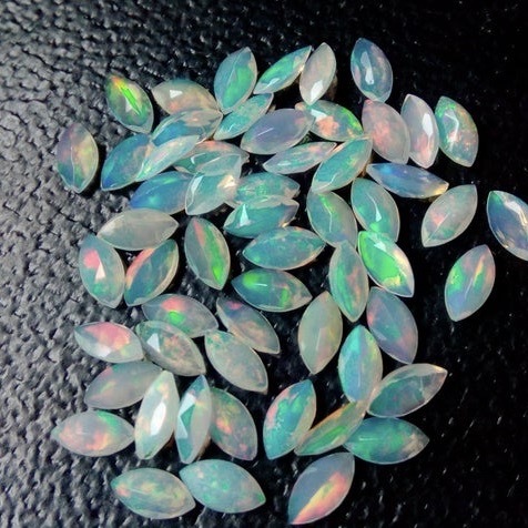 2x4mm Ethiopian Opal Faceted Marquise Loose Gemstones