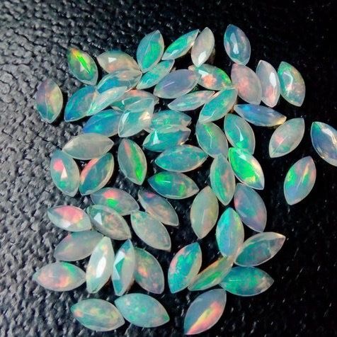 3x6mm Ethiopian Opal Faceted Marquise Loose Gemstones