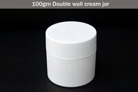 Plastic Double Wall Cream Jar - Color: White With Transparent Or Colored Lid (customizable)