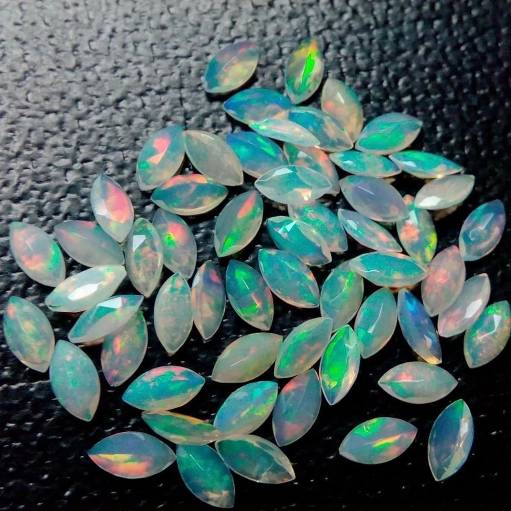 5x10mm Ethiopian Opal Faceted Marquise Loose Gemstones