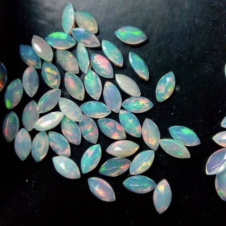 5x10mm Ethiopian Opal Faceted Marquise Loose Gemstones