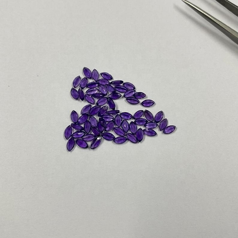 2x4mm African Amethyst Faceted Marquise Loose Gemstones
