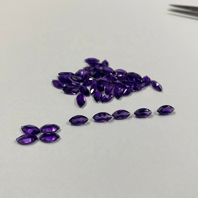 2.5x5mm African Amethyst Faceted Marquise Loose Gemstones