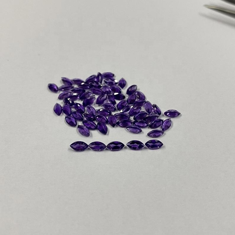 2.5x5mm African Amethyst Faceted Marquise Loose Gemstones