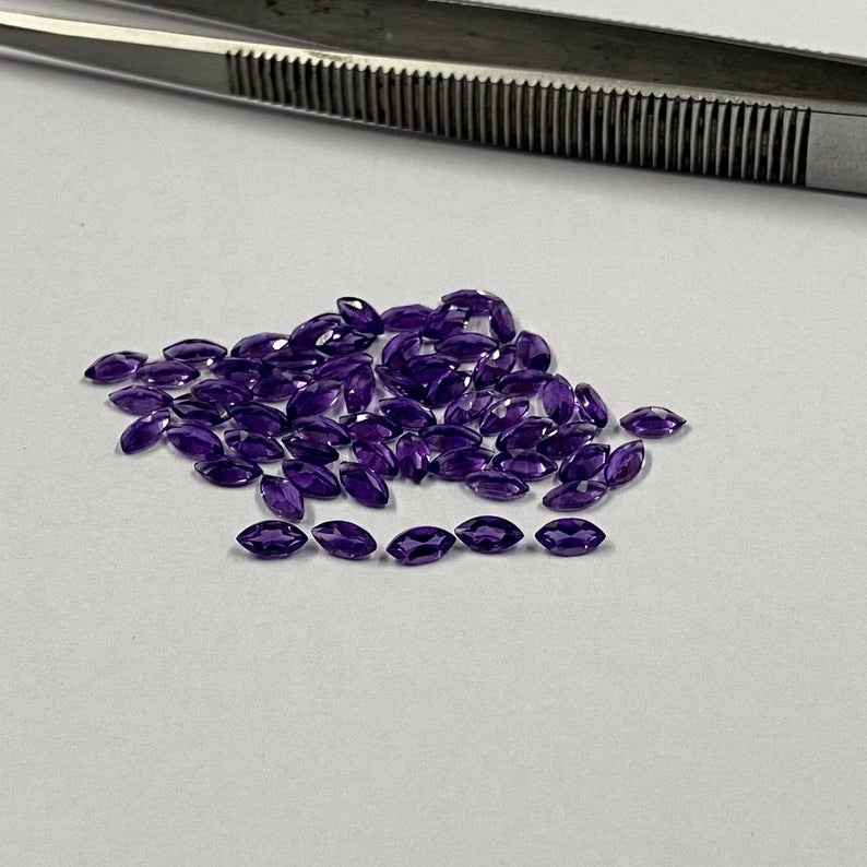 2.5x5mm African Amethyst Faceted Marquise Loose Gemstones