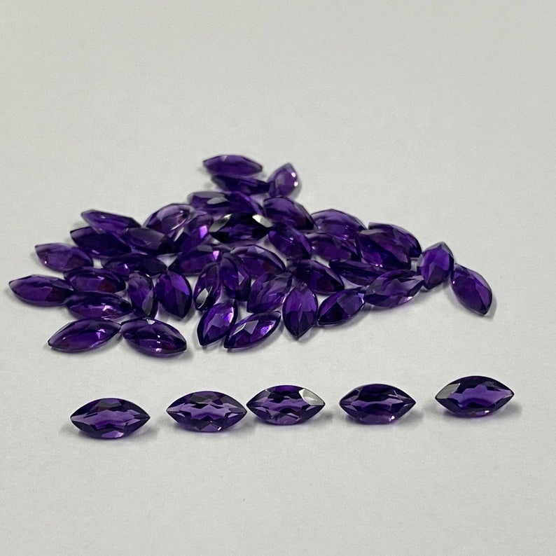 3x6mm African Amethyst Faceted Marquise Loose Gemstones