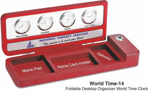 Foldable Desk Organizer World Time Clock