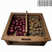 Wooden Wicker Basket - Finish: Natural