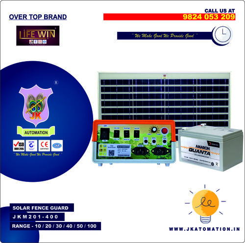 Solar Fence Guard - 20 Watt Solar Panel 12V Amaron Battery Backup | PVC Body Automatic Switch 2-3 Days Backup