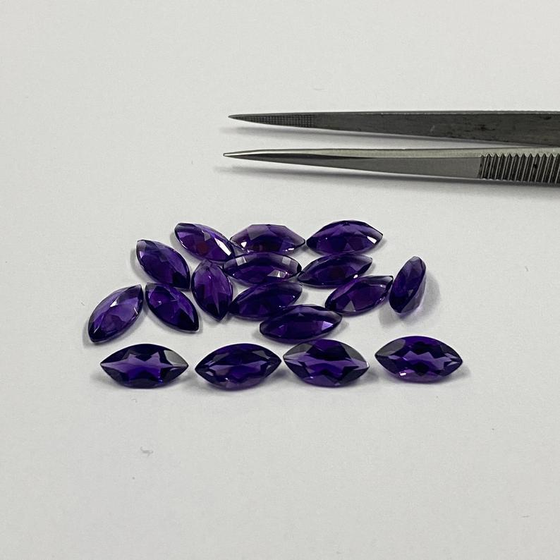 5x10mm African Amethyst Faceted Marquise Loose Gemstones
