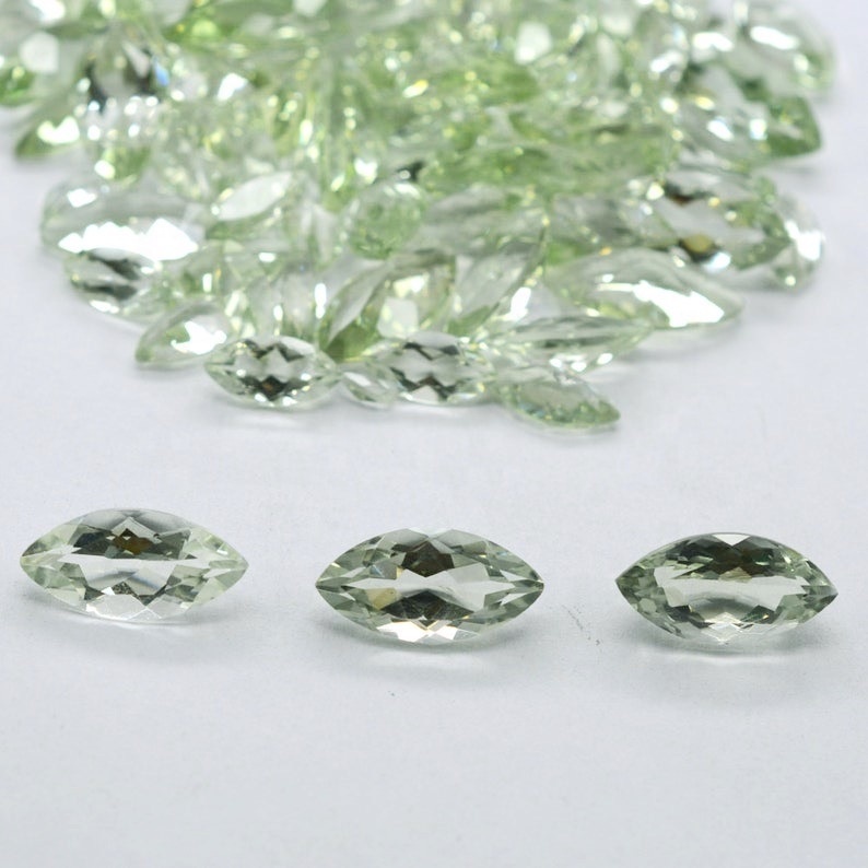 2.5x5mm Green Amethyst Faceted Marquise Loose Gemstones