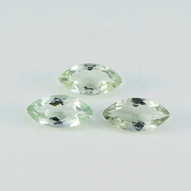 4x8mm Green Amethyst Faceted Marquise Loose Gemstones