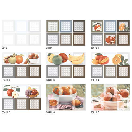 384 Series Glossy Fruits Design Kitchen Digital Tiles