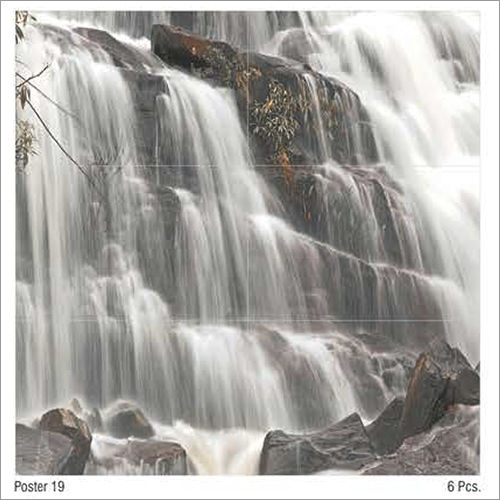 6 Pcs Matt Poster Waterfall Design Tiles