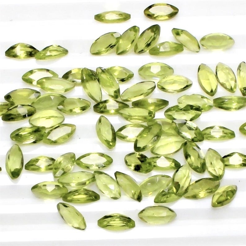 2.5x5mm Peridot Faceted Marquise Loose Gemstones