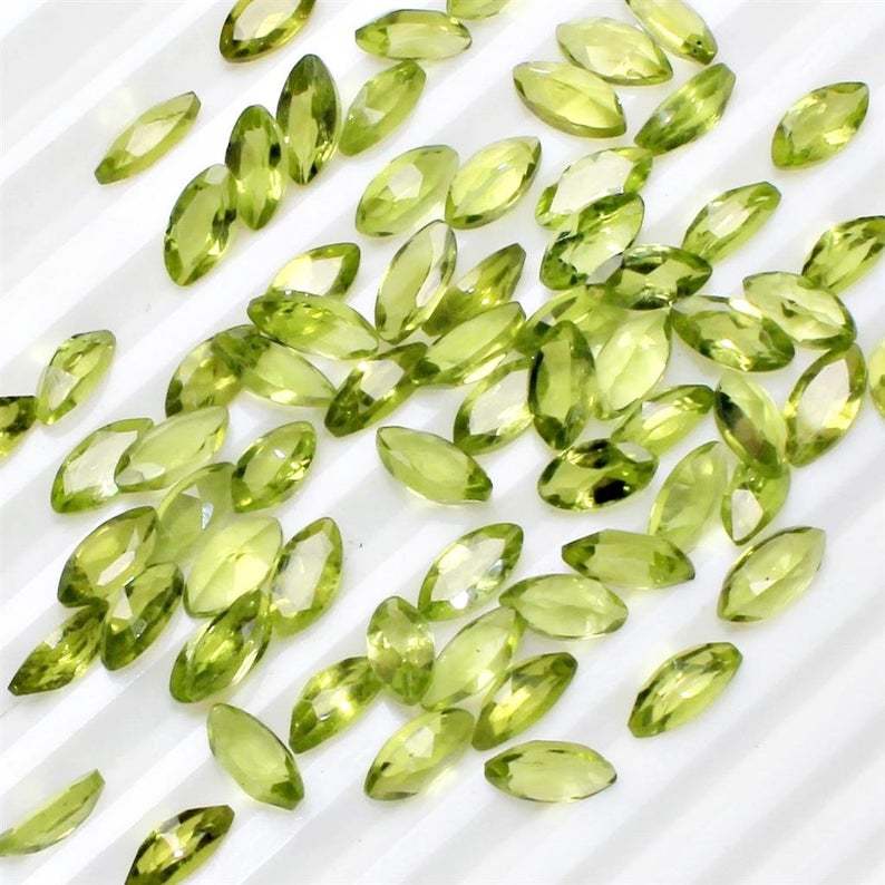 3x6mm Peridot Faceted Marquise Loose Gemstones