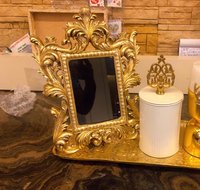 Gold Colour Resin Photo Frame With Curly Designs