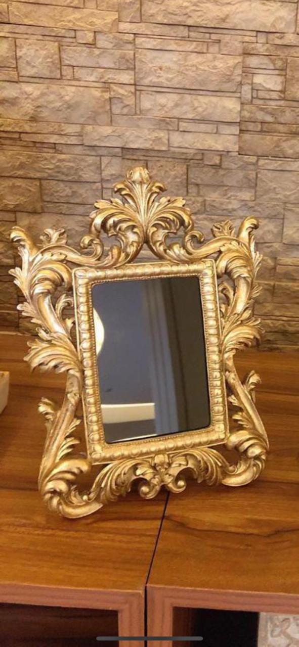 Gold Colour Resin Photo Frame With Curly Designs