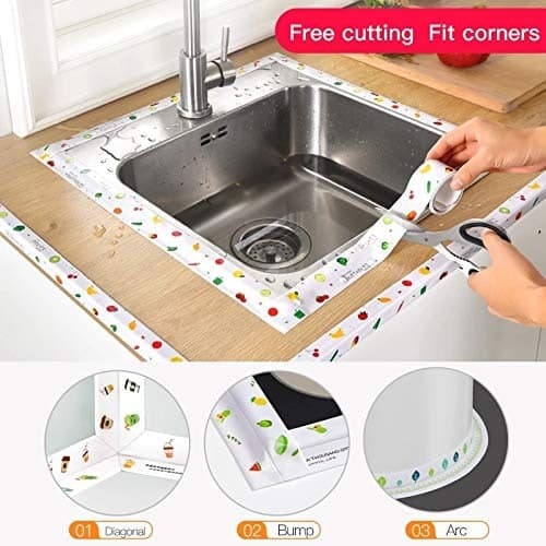 Kitchen Sink Platform Sticker Bathroom Corner Tape