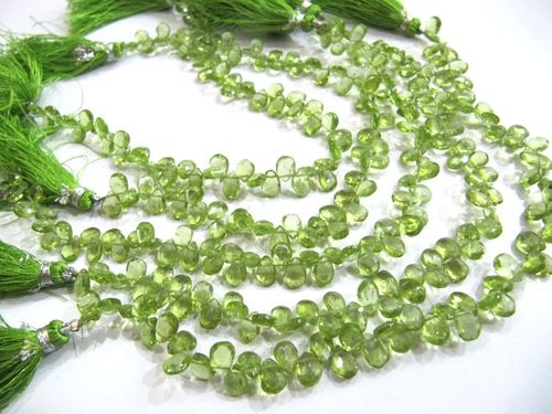 Natural Peridot Pear shape Briolette Beads size 4x6mm to 4x8mm strand