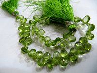 Natural Peridot Pear shape Briolette Beads size 4x6mm to 4x8mm strand