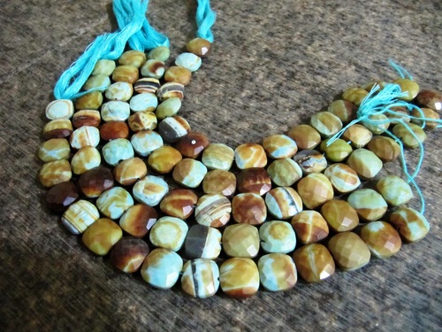 Natural Boulder Opal Cushion Shape Briolette Stone 12-13mm Beads strand 8 inches long sold Per strand