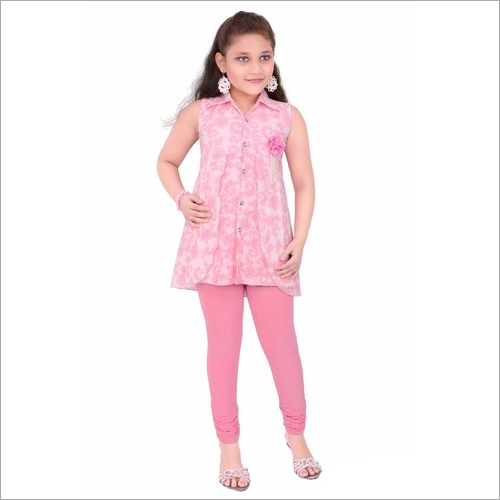Girls Plain Pink Leggings
