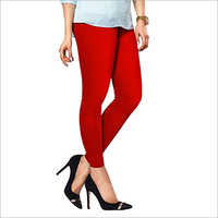 Ladies Red Color Cotton Leggings