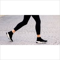 Ladies Black Cotton Lycra Leggings