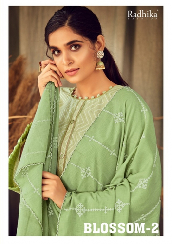 Azara Radhika Blossom Vol 2 Cotton Print With Work Dress Material Catalog