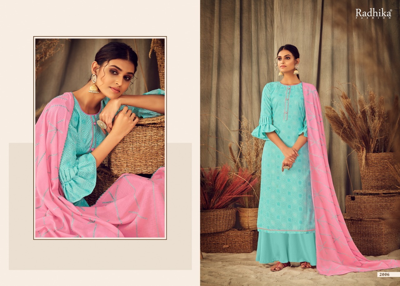 Azara Radhika Blossom Vol 2 Cotton Print With Work Dress Material Catalog