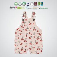 Kids Organic Cotton Muslin Printed Dungaree Dress