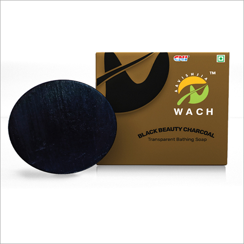 CNI-WACH Black Beauty Charcoal Soap - Glycerin, Grapefruit Oil, Geranium Oil, Activated Charcoal, 100 gm, Black | Moisturizes Skin, Clears Complexion, Radiant Glow