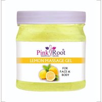 Pink Root Lemon Massage Gel - 500ml | Deep Cleansing, Gentle On Skin, Alcohol Free, Suitable For All Skin Types, Heals Acne, Lightens Dark Spots & Blemishes