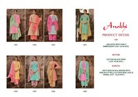 Stuffy Fashion Anokhi Jam Satin With Fancy Embroidery Work Suits Catalog