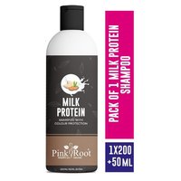 Pink Root Milk Protein Shampoo (200+50)ml - 200ml Volume, Smoothening Formula | Designed For Female Hair Care, Shelf Life 36 Months