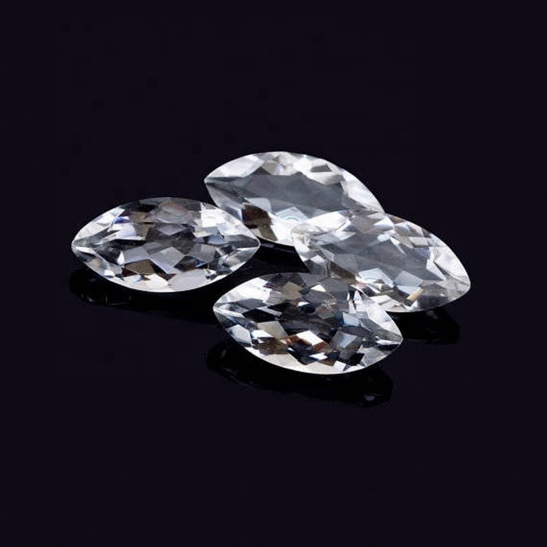 2x4mm White Topaz Faceted Marquise Loose Gemstones