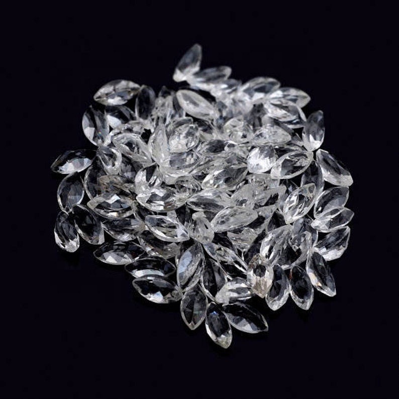 2.5x5mm White Topaz Faceted Marquise Loose Gemstones