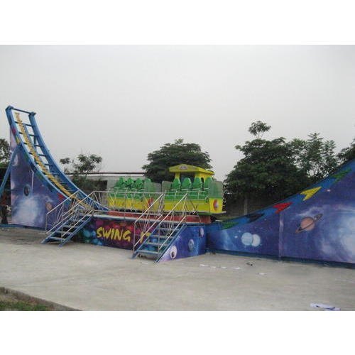 Mild Steel Round Chand Tara Jhula Ride - Capacity 20-30 People, 10-15m Dimensions, Blue Color, Attractive Design, Durable Steel, Thrilling Family Fun