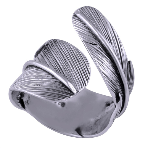 Stunning Textured Leaf Plain 925 Sterling Solid Silver Handmade Ring