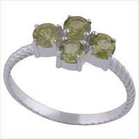 Peridot Natural Gemstone 925 Sterling Solid Silver Round Cut Stone Handmade Ring