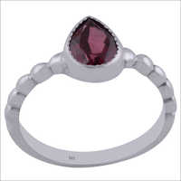 Rhodolite Garnet Natural Gemstone 925 Sterling Solid Silver Pear Cut Stone Handmade Ring