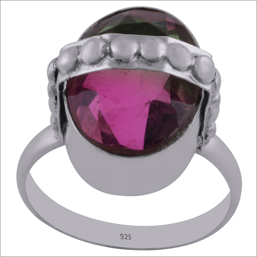Tourmaline Pink Mystic Gemstone 925 Sterling Solid Silver Oval Cut Stone Handmade Ring