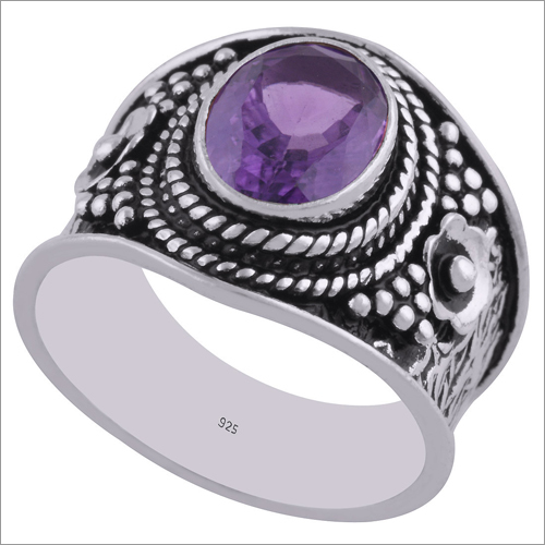 Amethyst Natural Gemstone 925 Sterling Solid Silver Oval Cut Stone Handmade Ring By SILVER & GEM EXPORTS