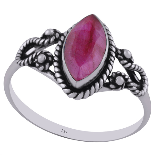 Red Corundum Gemstone 925 Sterling Solid Silver Marquise Cut Stone Handmade Ring